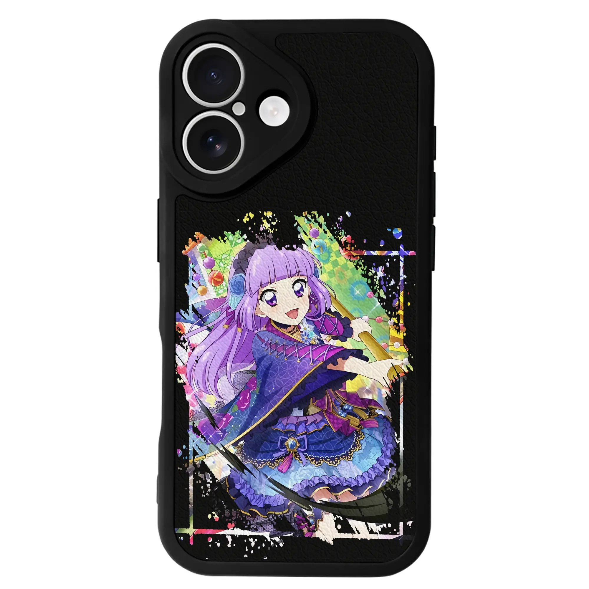 アイカツ グッズ 氷上 スミレ - IPhone 16シリーズ対応 ・ シリコンスマホケース ・ レザー調 ・ 高精度フィット ・ 耐衝撃 ・ ワイヤレス充電対応 ・ 精密カット